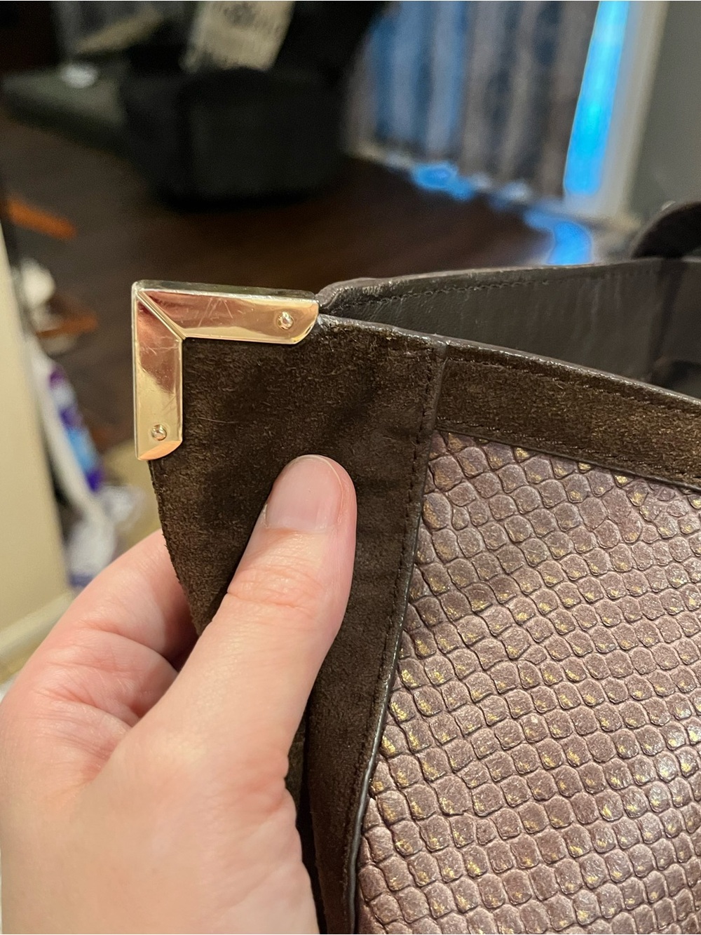 Coach Jose Tote Suede & Reptile Embossed Leather F32786 - Picture 10 of 16